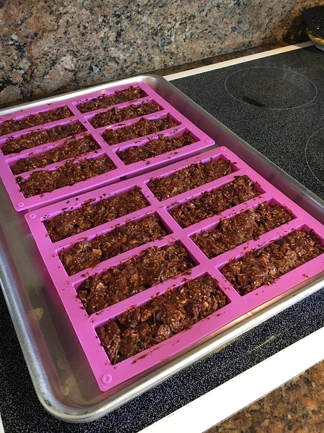 Undy 8 Cavity Mold Large Rectangle Granola Bar Silicone Protein Bar Molds Energy Bar Maker for Chocolate Truffles Bread Brownie Cheesecake Pudding Butter Mould (Pack of 1) — Amazon image 8