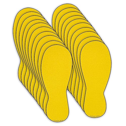 TRADESAFE Footprint Cutouts Anti-Slip Floor Stickers - 10 Pairs Foot