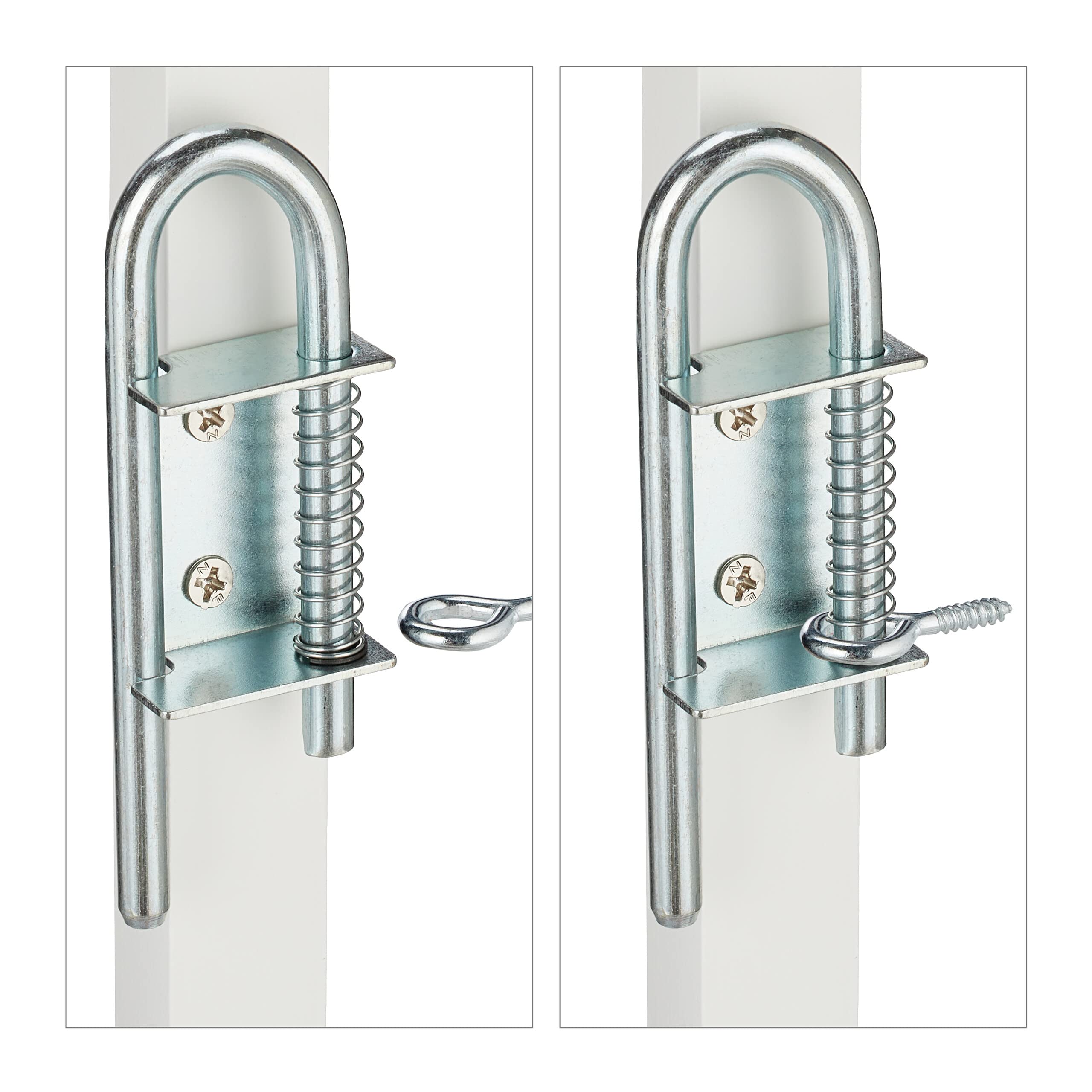 Relaxdays Cancelletto di Sicurezza per Cani, Recinzione Allungabile Fino a 130 cm, Alto 87,5-100 cm, in bambù, Bianco