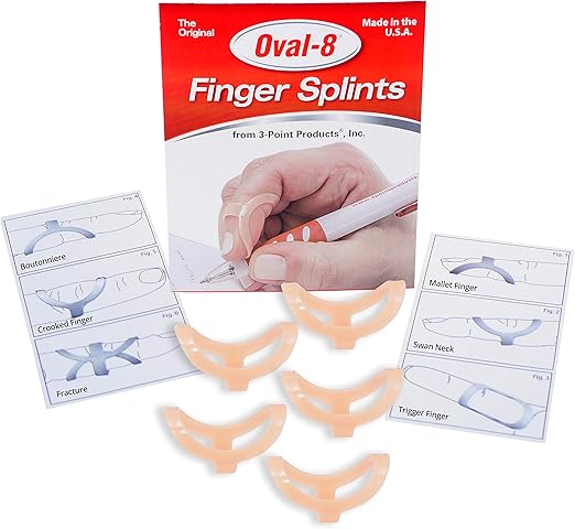 Oval-8 Finger Splints, Support and Protection for Arthritis, Trigger Finger or Thumb, and Other Finger Conditions Size 14 (Pack of 5)