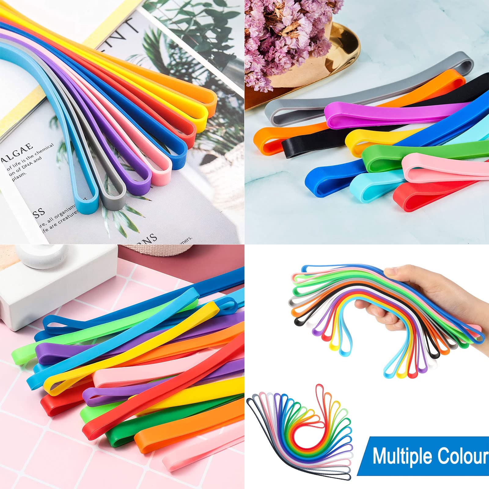 Office Home Organization Rubber Bands 3oz Bag Neon Rubber Bands Set Of ...