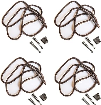 Blank Bolo String Tie Parts Kit Standard Slide Smooth Tips Brown Cord DIY Silver Tone Supplies for 4