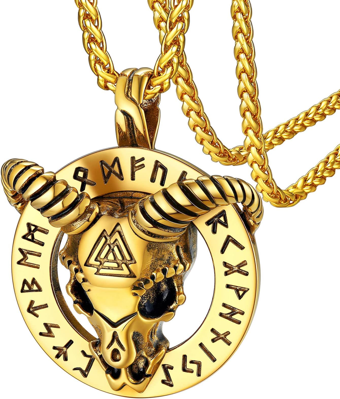 Satanic Necklace for Men Women, Personalised Evil Satan Cross Pendant Baphomet Jewellery Stainless Steel/Gold/Black, With Gift Packaging