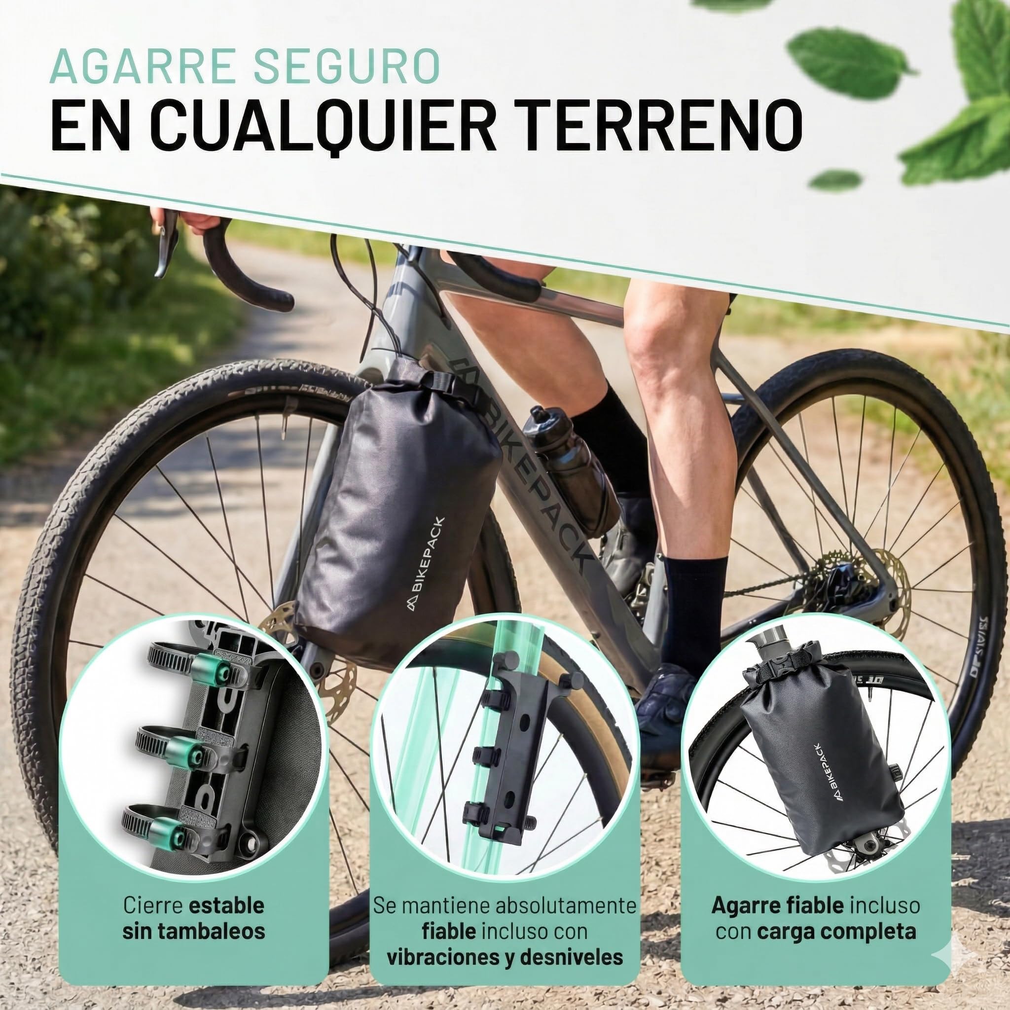 BIKEPACK Bolsas de horquilla para bicicleta de bikepacking – Gravelbike bolsa de horquilla delantera – Fork Bag – Bolsa delantera para horquilla de bicicleta rueda delantera 6 L – Bolsas de