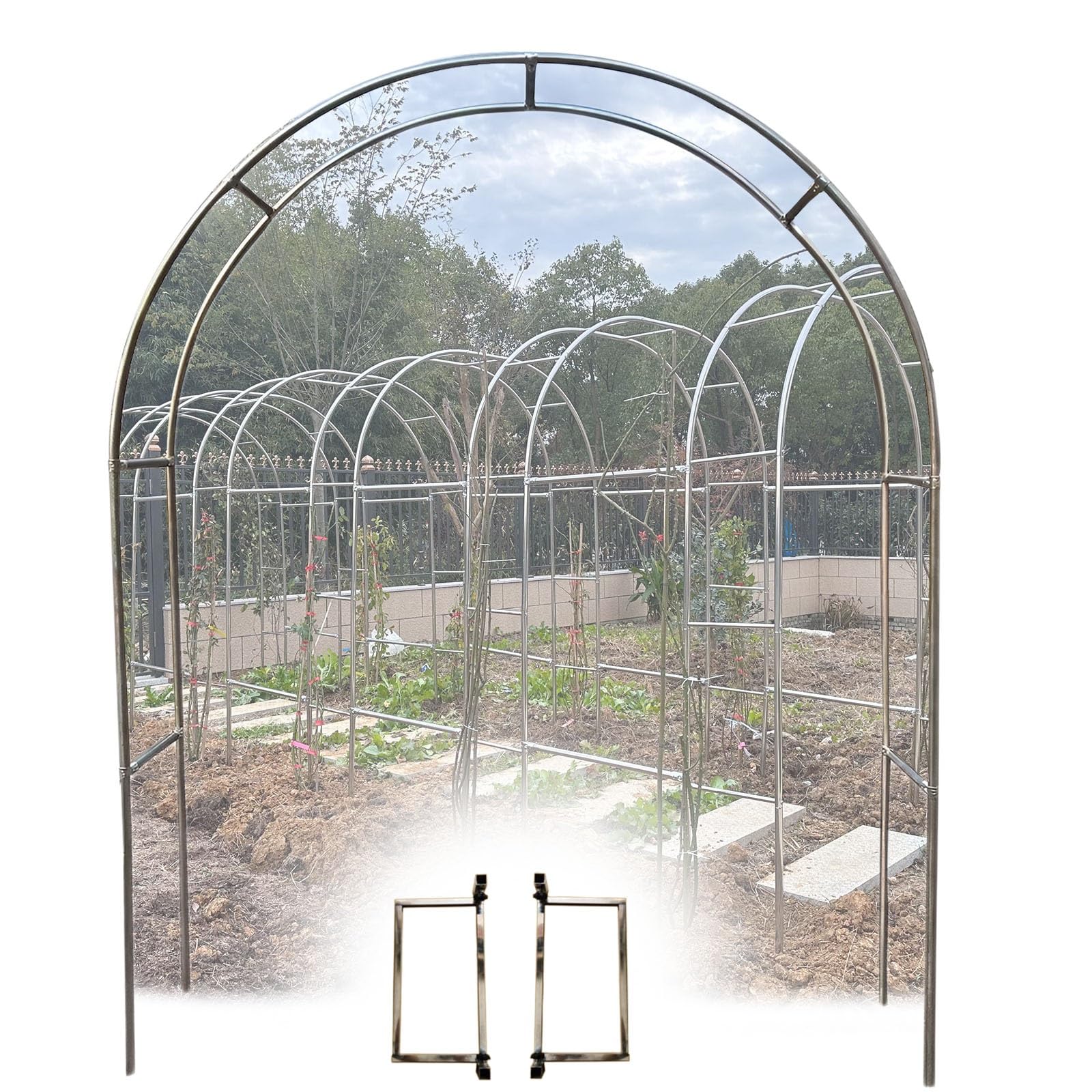 Arche de Jardin en Acier Inoxydable haut de gamme, tuteur d'allée résistant aux intempéries