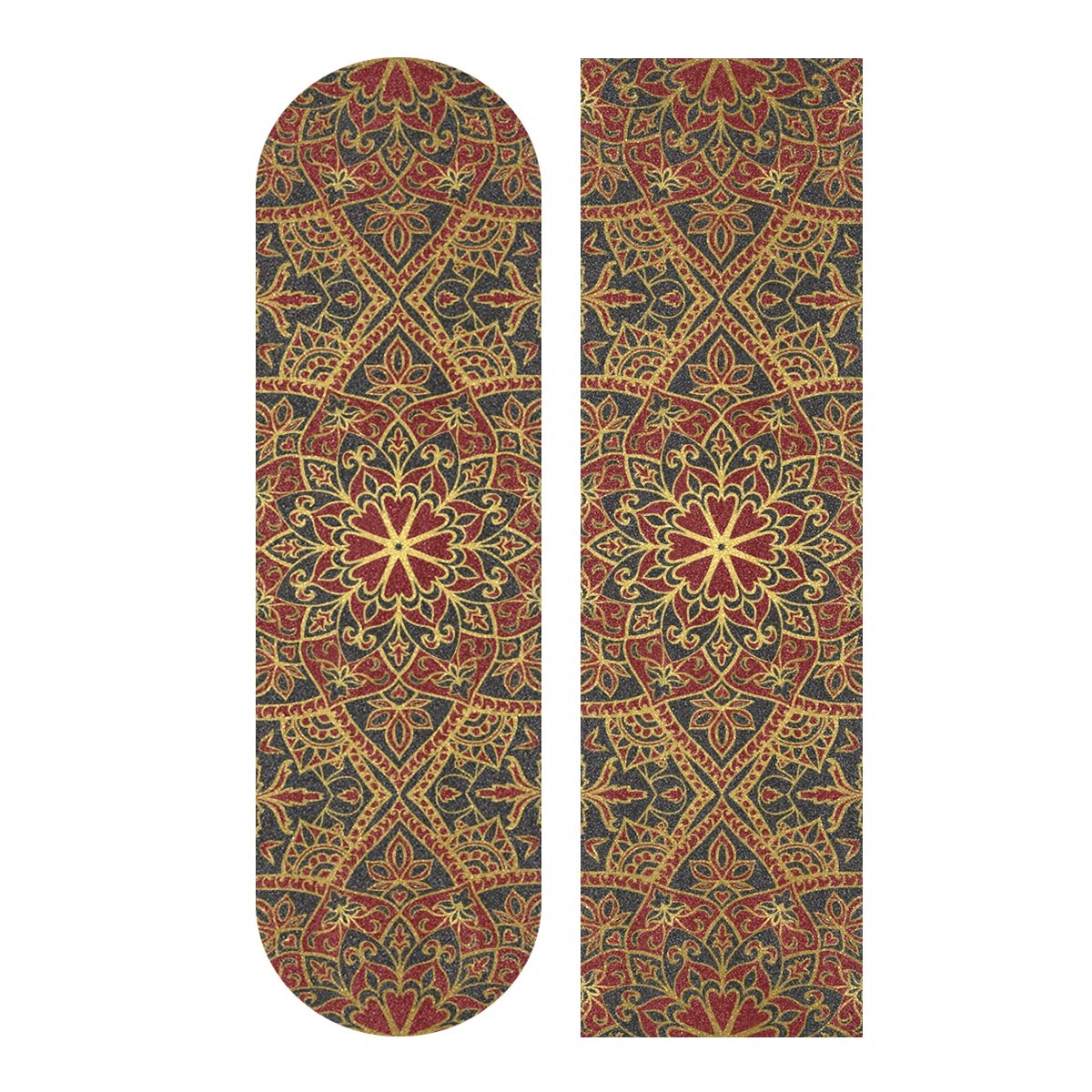 Mnsruu Dark East Medieval Pattern Skateboard Grip Tape Sheet Scooter Deck Sand Paper 9" x 33"