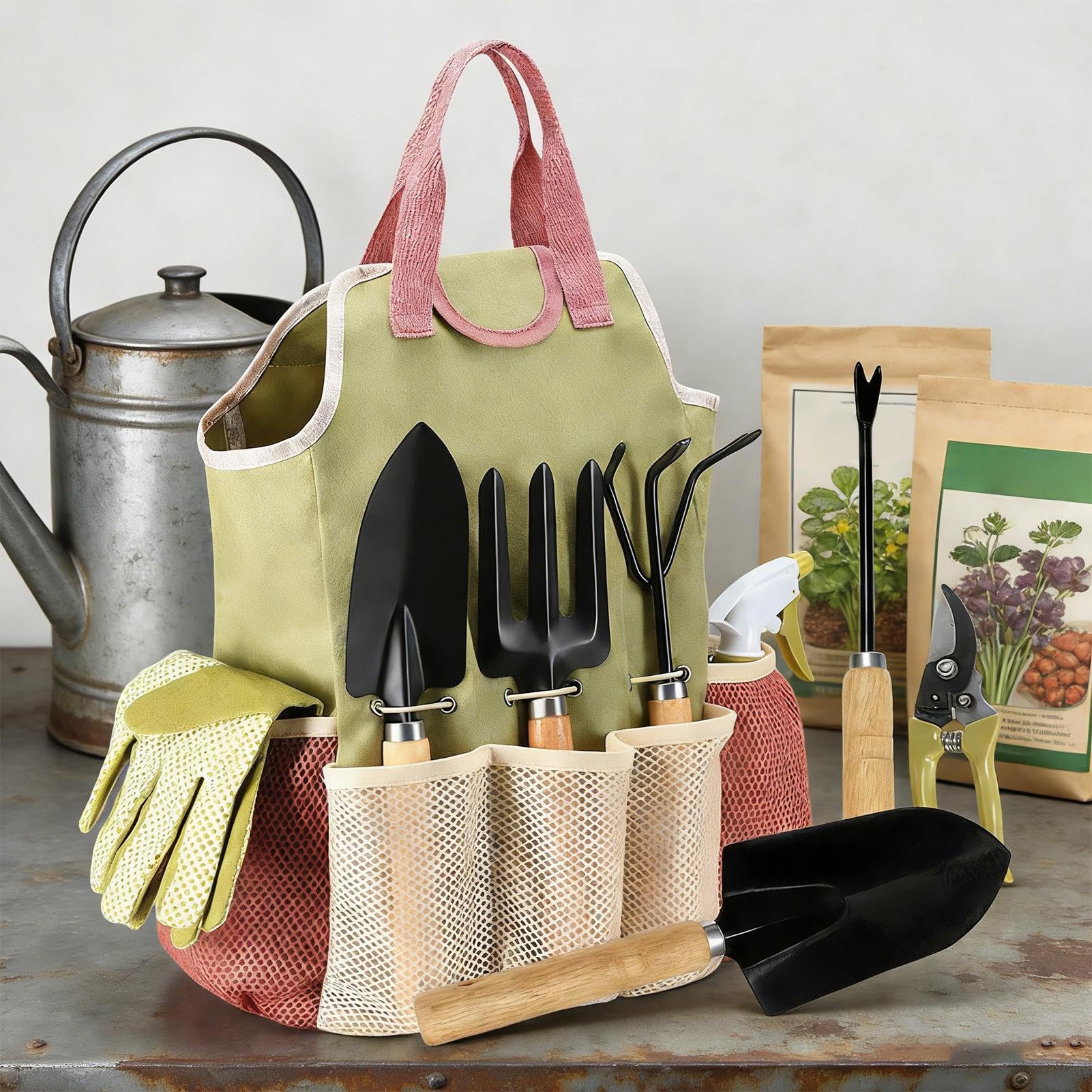 Ensemble d'outils de jardinage | 9 Pièces Ensemble De Plantation Pour Femmes,Équipement De Jardinage Multifonctionnel - Pour Couper Soins Creuser Désherbage Pelouse Jardin Serre