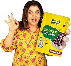 FRESHCON Cooked Rajma | Boiled Ready to Eat Rajma | Ideal For Indian Curry & Quick Salads | Nutritious & Healthy Food | Kidney Beans/Pinto Beans 2kg | 250gm each | Pack of 8