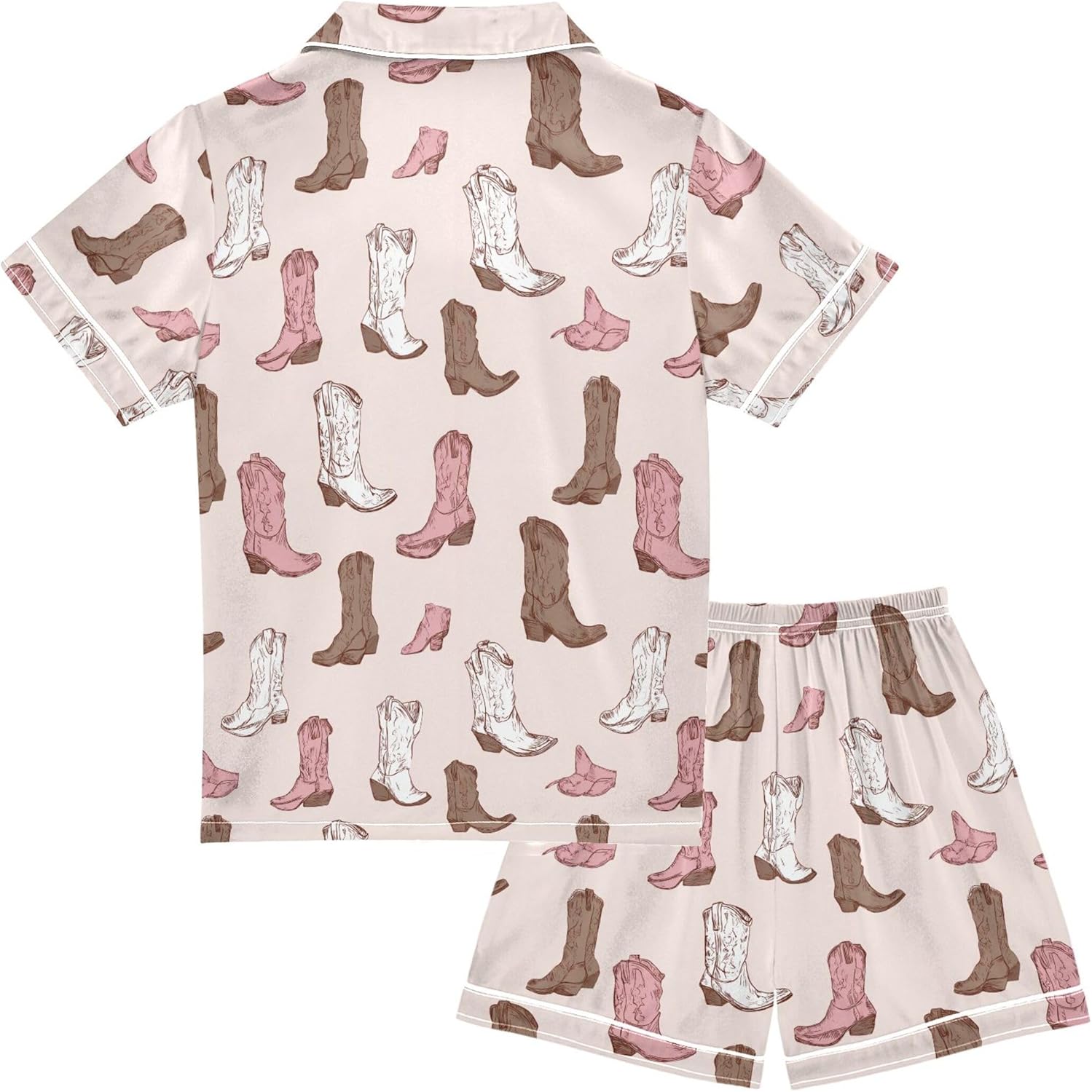Silk Pajama Sets Short Sleeve Pajamas Soft Sleepwear 2 Piece Pjs Set