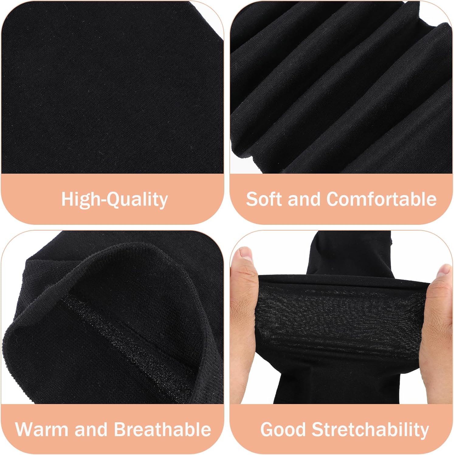 Black Knee High Sock 6 Pairs Silky Opaque Dress Socks Women Girls Stretchy Nylon Black Trouser Socks for Women Size 5-11 Comfort School Uniform - Image 2