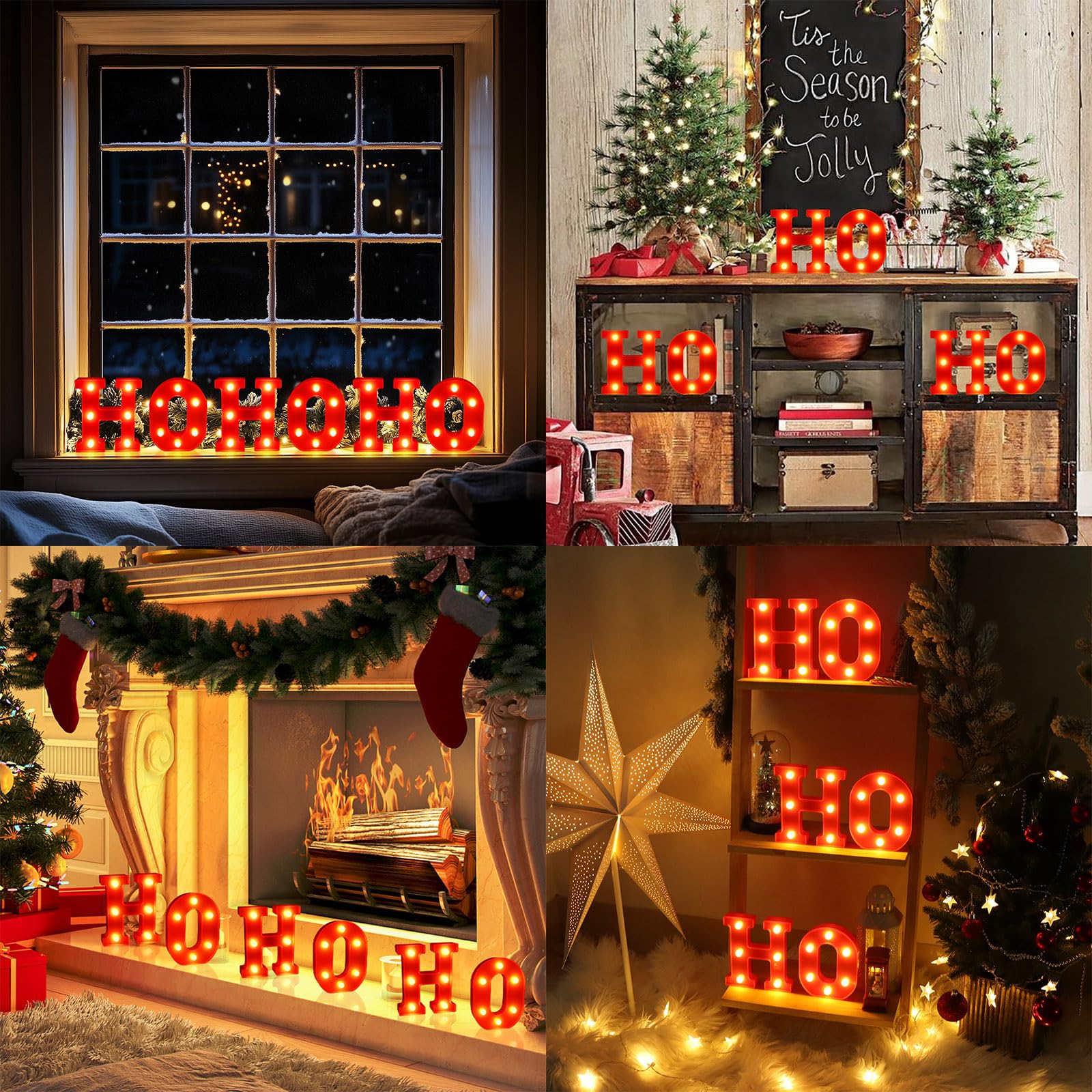 Amazon.com: Ho Ho Ho Christmas Decorations Indoor, 6.3 Inches LED