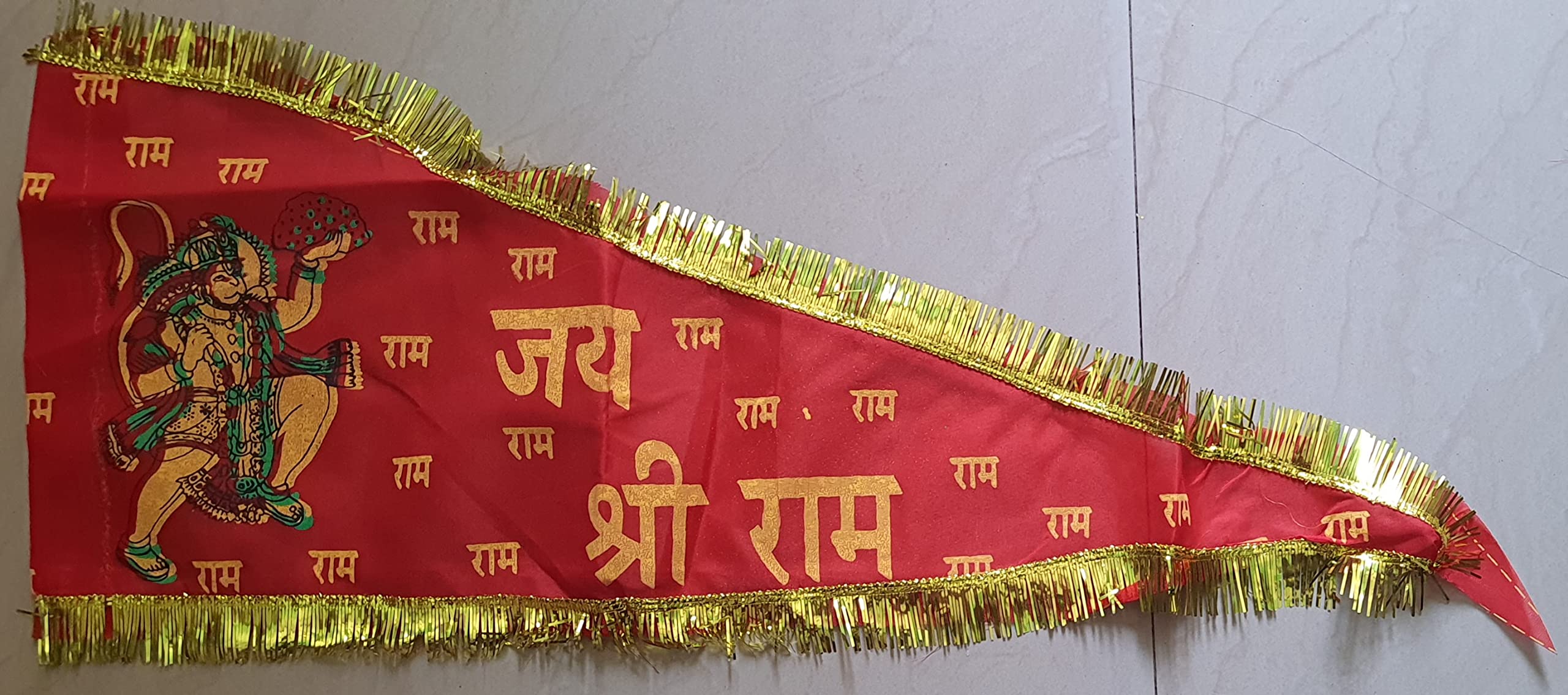 Hanuman JI Flag Printed Hanuman ji dwaja Jhanda Triangle for Home Temple Outdoor Normal Size Flag Pack of 1 (B0B851S4KC) Amazon Price History, Amazon Price Tracker
