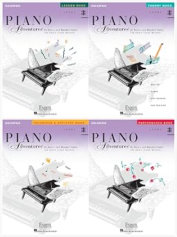 Faber Piano Adventures Level 3B Set 4 Books 2nd Edition - Lesson, Theory, Technique & Artistry, Performance