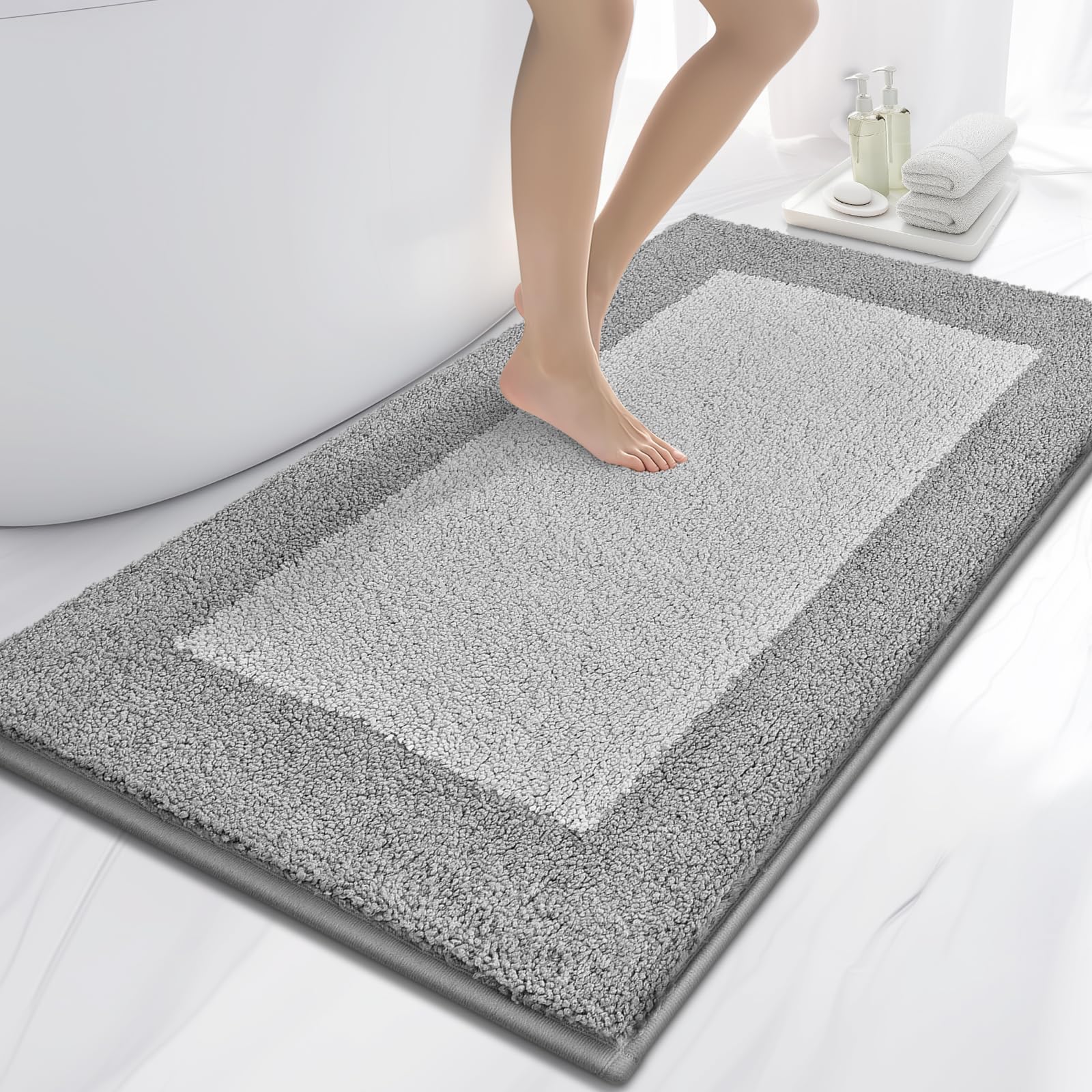 Bathroom Rugs 30 x 60 Non-Slip Extra Soft Absorbent Bath Rugs Machine Washable Quick Dry Bath Mats for