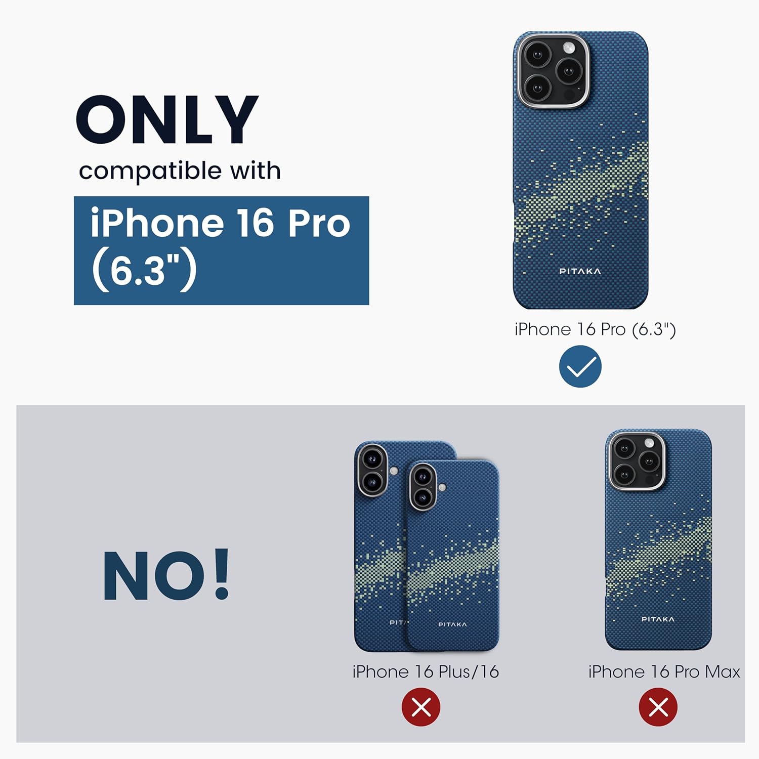 pitaka for iPhone 16 Pro Case Compatible with MagSafe, Thin & Light iPhone 16 Pro Case with a Caseless Feel, 1500D Aramid Fiber Woven [Tactile Woven - Milky Way Galaxy]