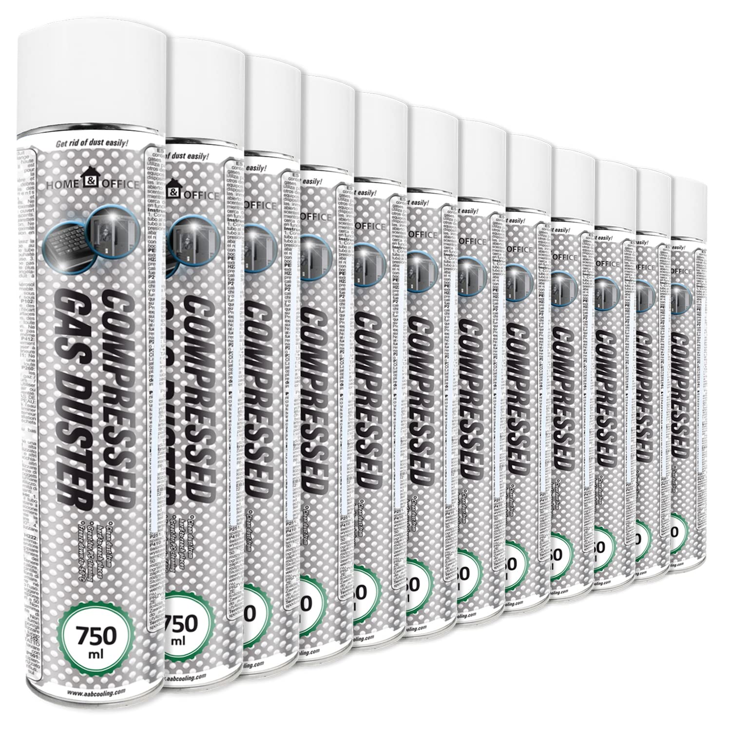 AABCOOLING 12 x Bomboletta Aria Compressa Home&Office Compressed Gas Duster 750-ml, Cancelleria e prodotti per ufficio,Bombolette Spray, Aspirapolvere Per Computer, Pulizia Ufficio
