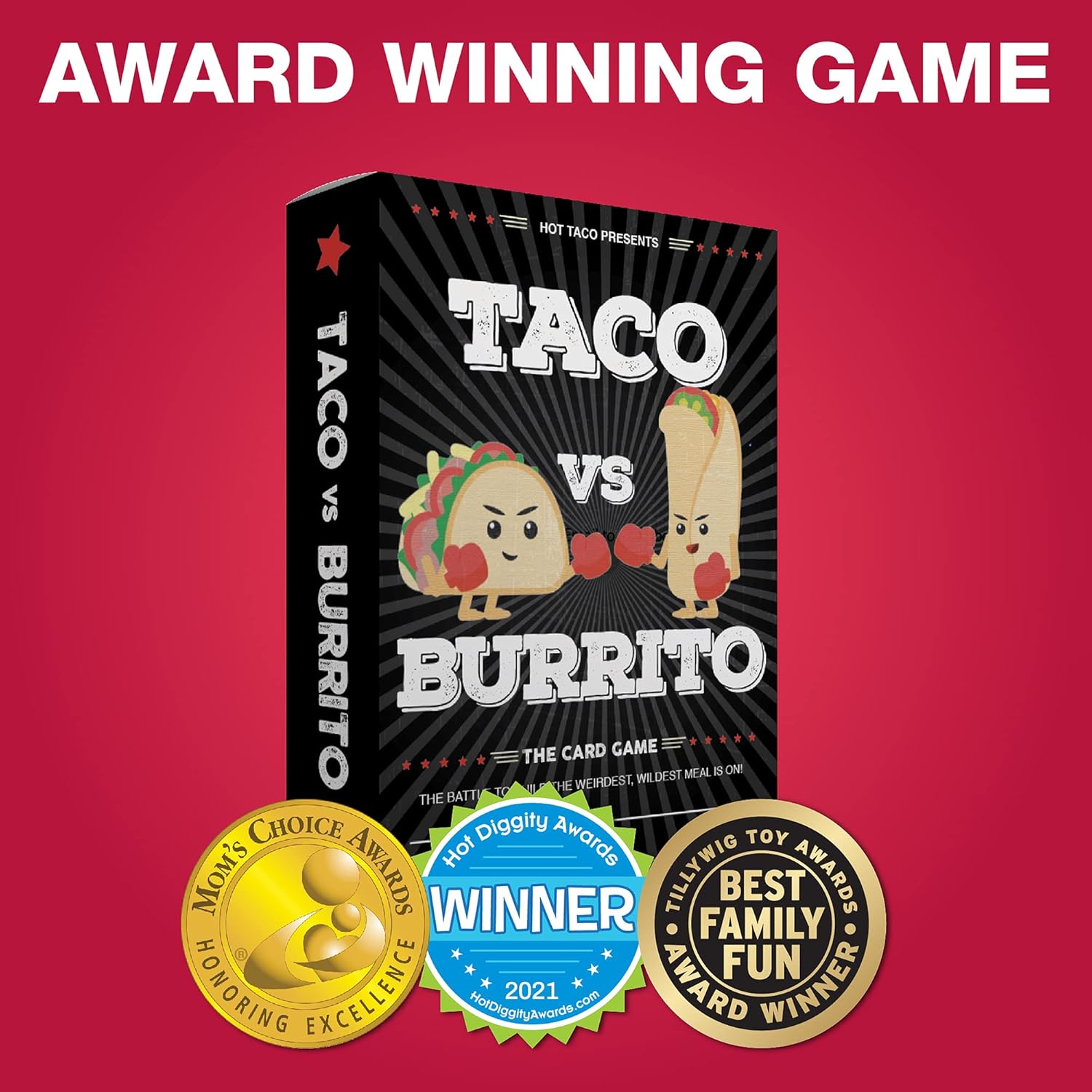 Taco vs Burrito - The Wildly Popular Surprisingly Strategic Card Game Created by a 7 Year Old - A Perfect Family-Friendly Party Game for Kids, Teens & Adults! : Toys & Games