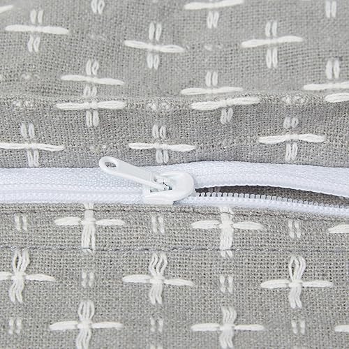 Miniatura 29 de DII Colección de fundas de almohada, algodón reciclado, cremallera oculta, 18x18, rayas cambray, azul brillante, 2 piezas