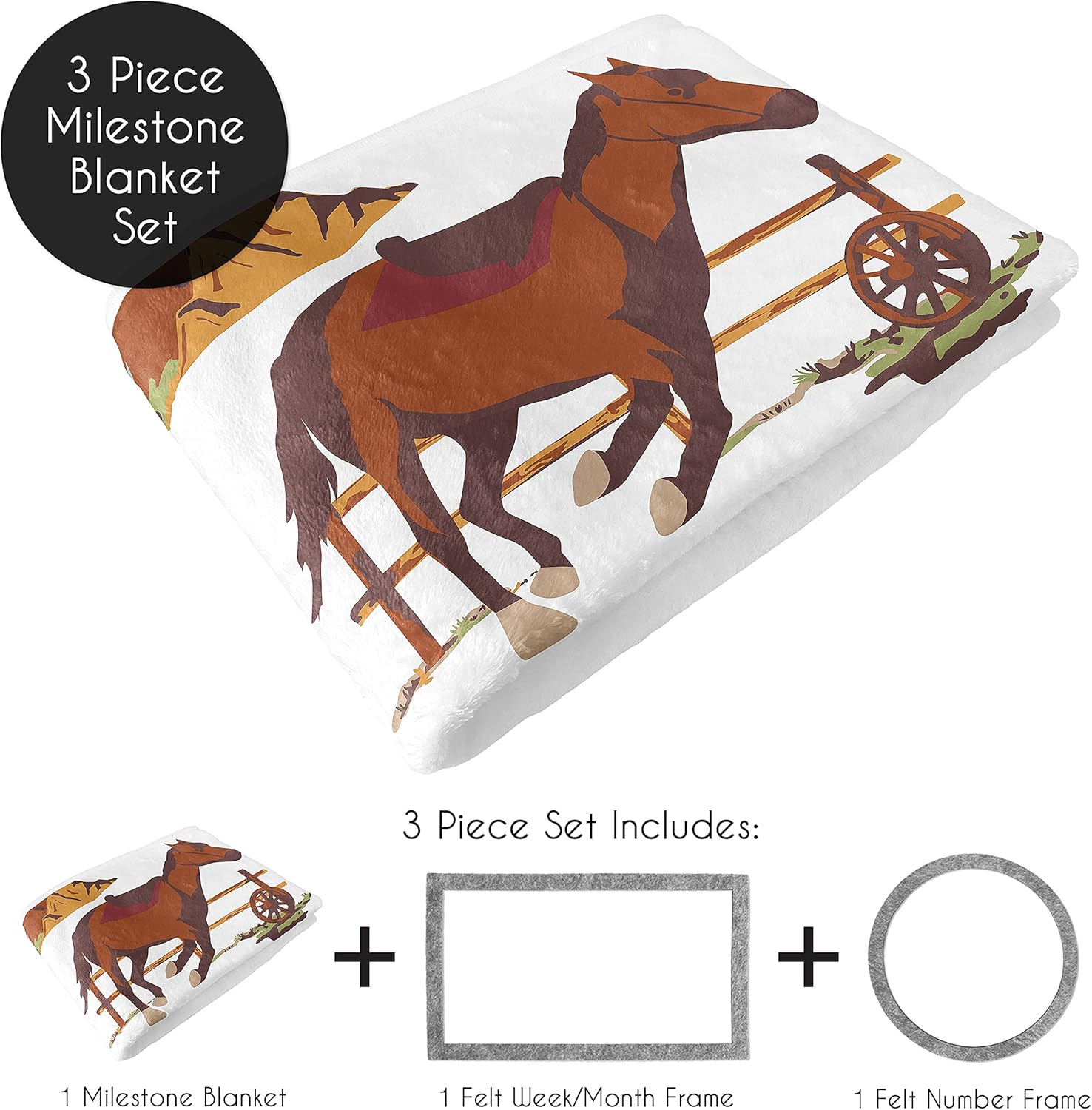 Sweet Jojo Designs Mod Dino Boy Milestone Blanket Monthly Newborn First Year Growth Mat Baby Shower Memory Keepsake Gift Picture - Blue, Green and Grey Modern Dinosaur Rawr