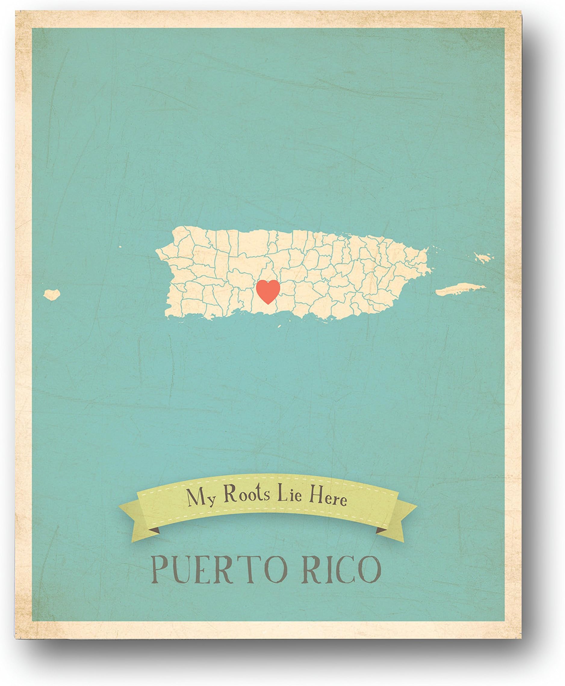 Children Inspire Design Wall Map, My Roots Puerto Rico Personalized Wall Map 11x14, Kid's Puerto Rico Map Wall Art, Wall Art Print, Nursery Decor, Nursery Wall Art