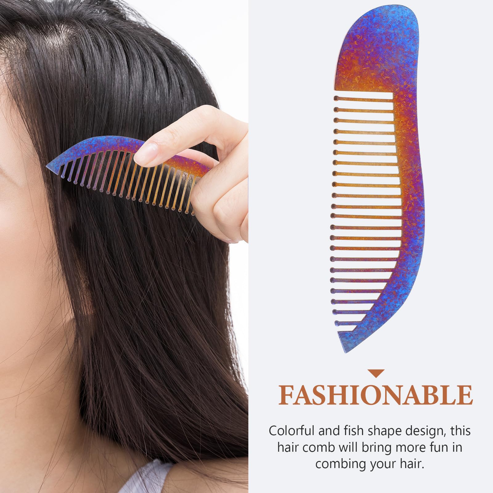 Peigne de Coiffure en Alliage de Titane Anti-statique et Anti-rouille, Léger et Portable, pour Salon ou Usage Quotidien