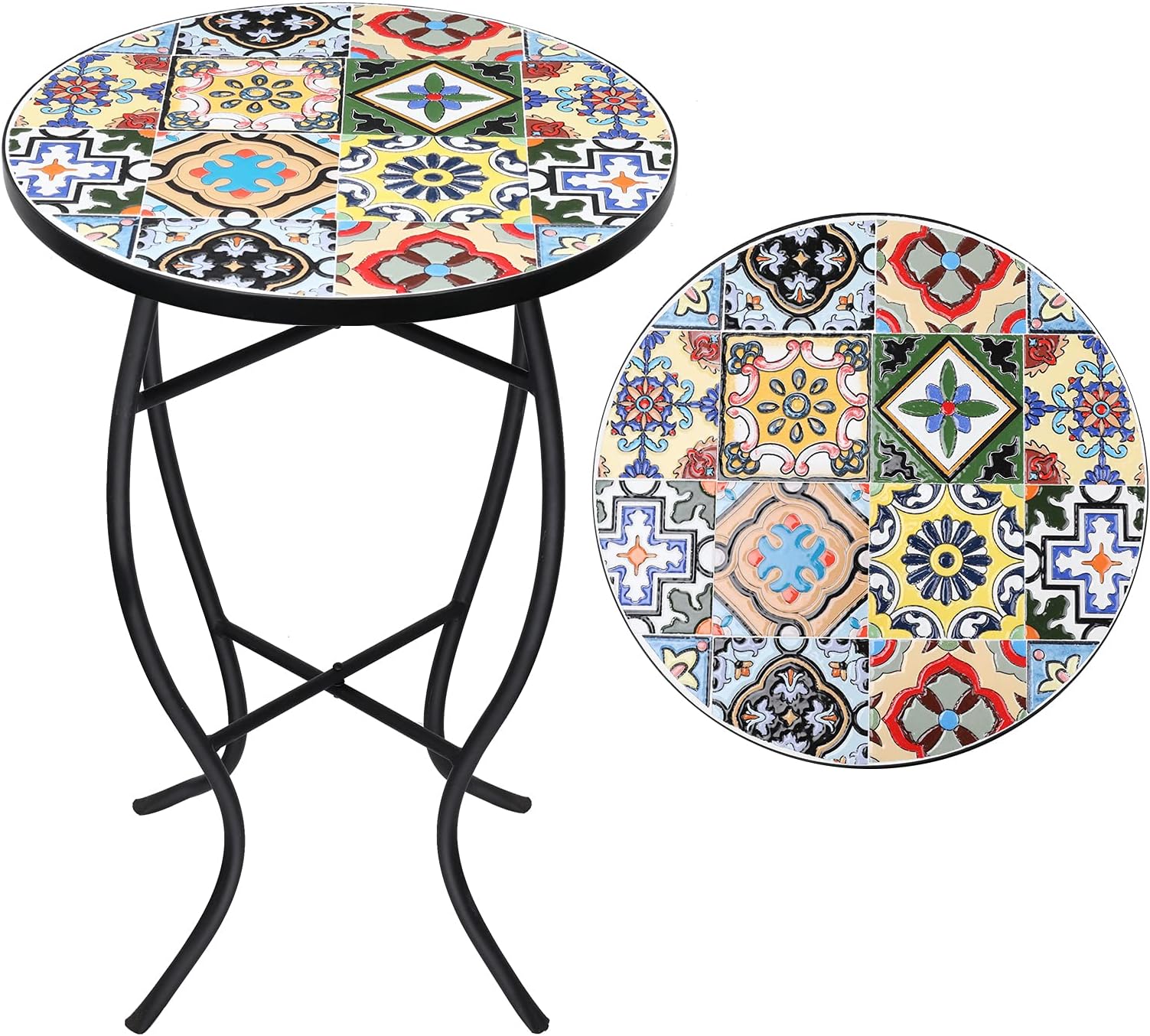Outdoor Interiors LLC 31625 Mosaic Side Table, 18Inch