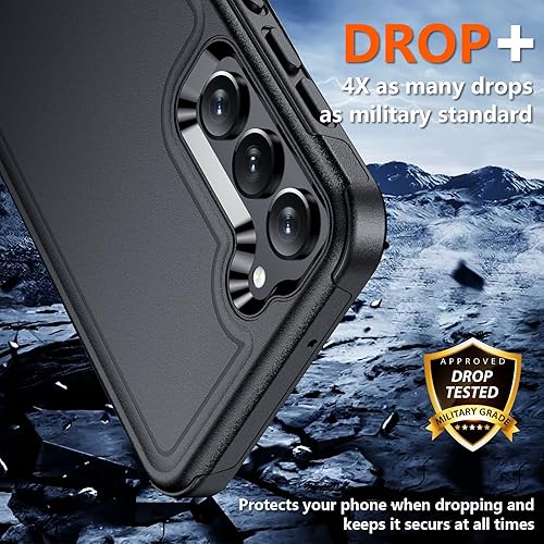 Miniatura 3 de SPIDERCASE Funda para Samsung Galaxy S23, protección contra caídas de grado militar de 10 pies, paquete de 2 protector de pantalla de vidrio