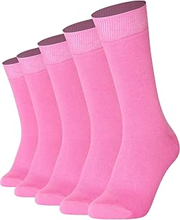 para hombres y mujeres Paquete de 5 pares de calcetines de color liso peinados de algodón