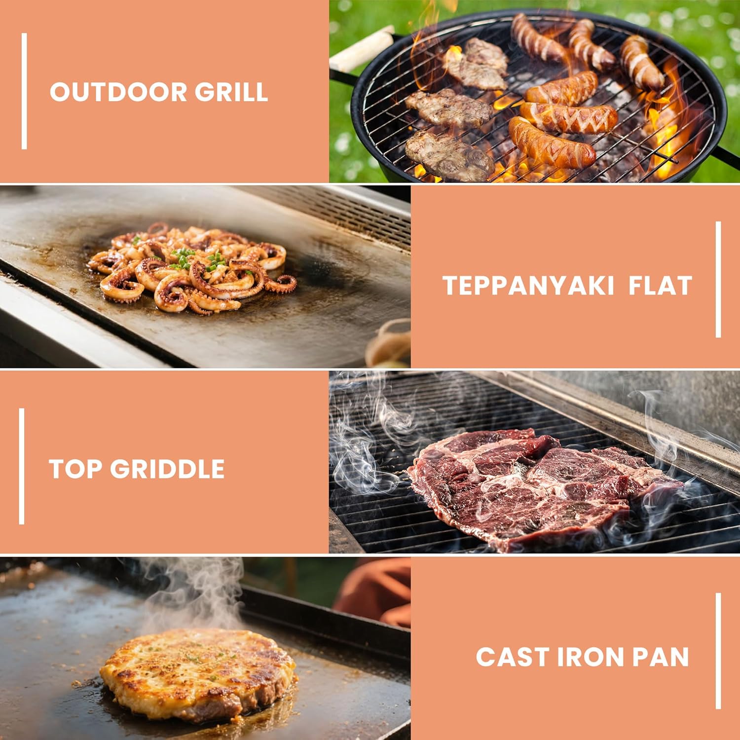 Heavy Duty Cast Iron Burger Press - 7" Round Burger Press & 8.27”X4.13” Rectangle Grill & Bacon Press - Non-Stick Burger Smasher with Wood Handle for Flat Top Grill, BBQ, Stovetop