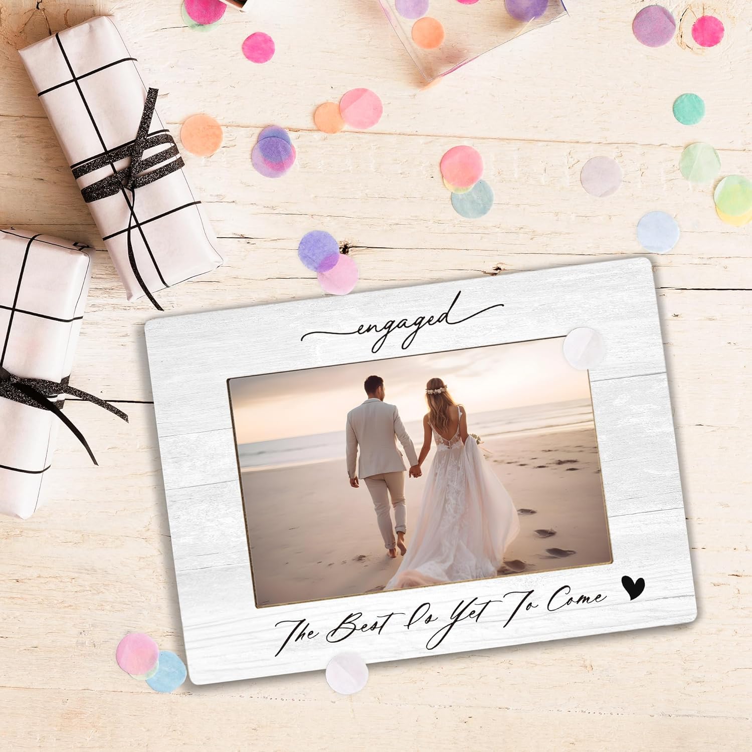 Engagement Picture Frames, Engagement Gifts for Couples, Wedding Picture Frame, Wedding Photo Frame 4x6, Wedding Gifts for Newlyweds Women Men, The Best is Yet to Come Photo Picture Frames - Image 6