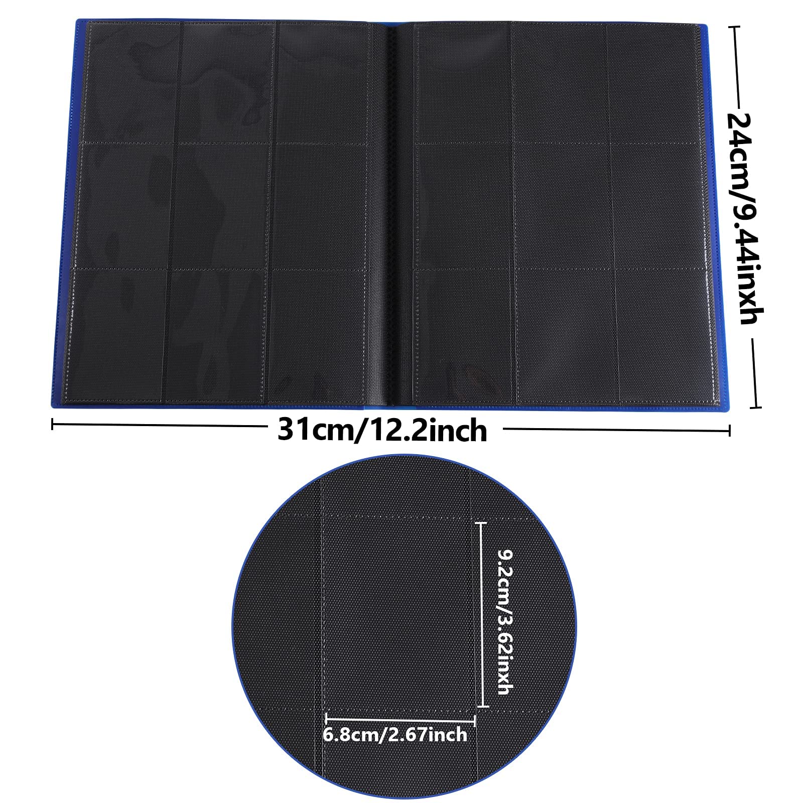 Lictin Sammelalbum Für Karten – 396 Taschen, Wasserdicht, Für Pokémon, Yugioh & Fotos (Schwarz, 22 Seiten)