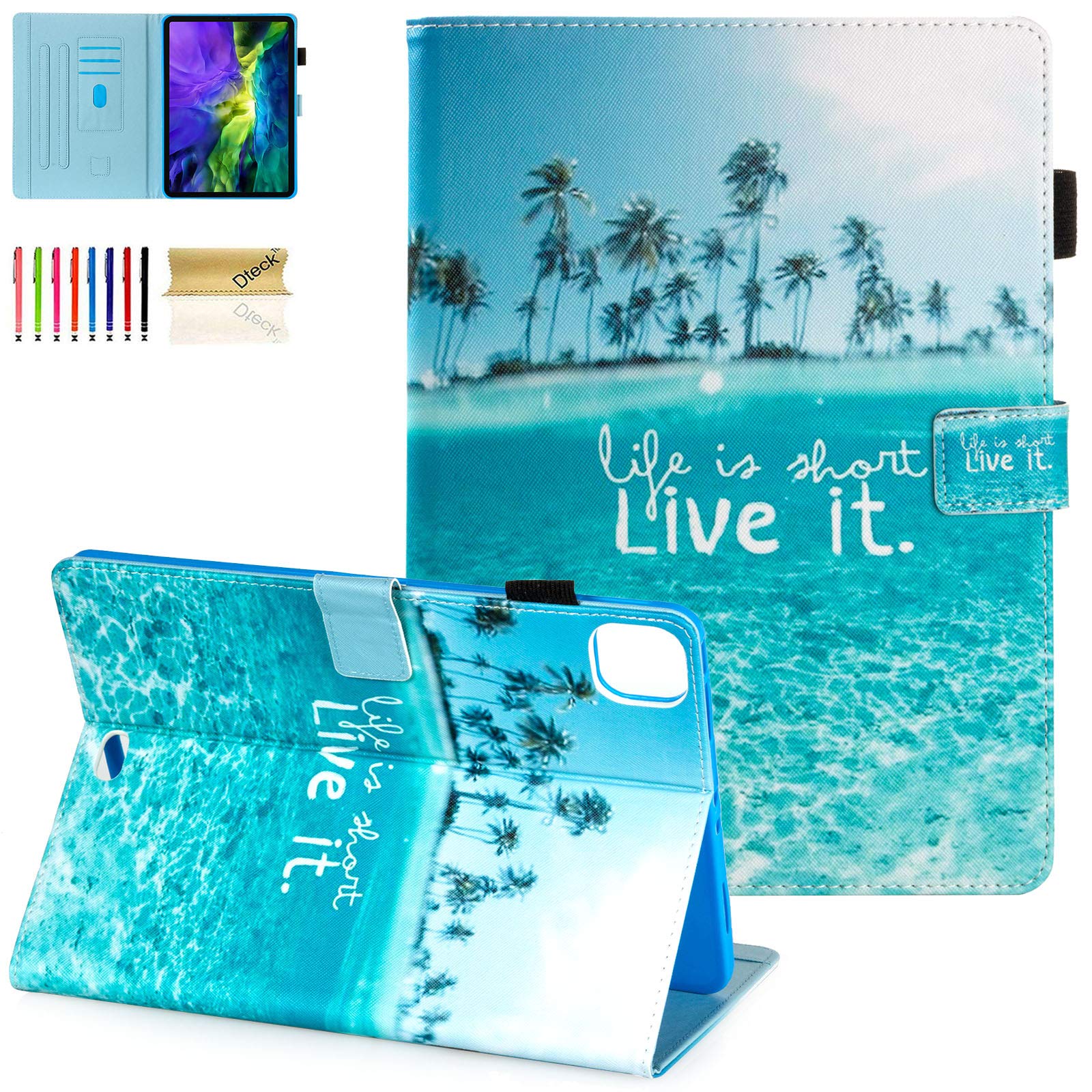 Dteck for iPad Air 11-inch Case,Case for iPad Air 5th 4th 10.9",Also fit iPad Pro 11 Inch 2022/2021/2020/2018,PU Leather Protective Folio Smart Stand