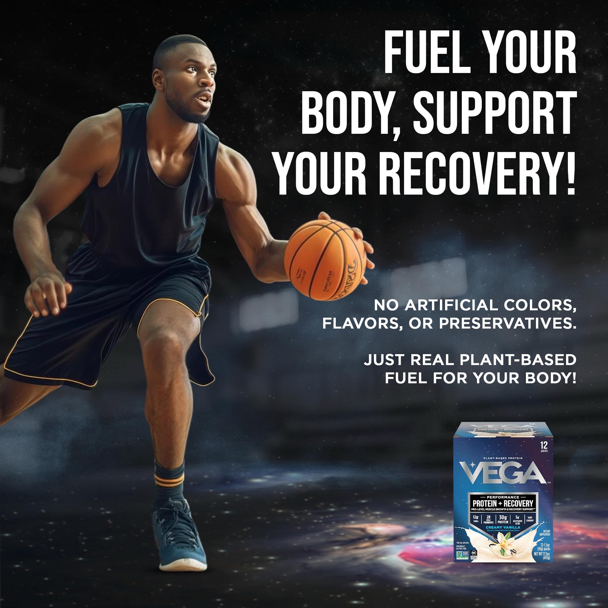 Vega Protein + Recovery, Vanilla – 30g Vegan Protein, Dairy & Gluten Free, Probiotics, NSF Certified, 12 x 1.6 oz (12 Servings) — Amazon image 8