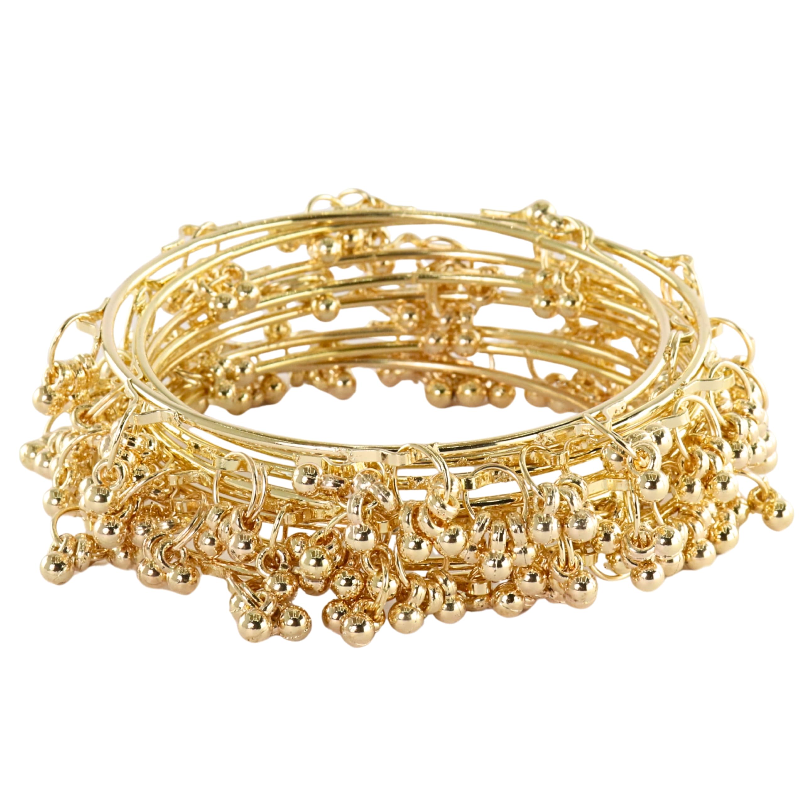 Stylish Alloy Metal Chudi Set With Ghungroo Work For Women & Girls | Traditional Metal Bangles Jewelry | Latkan Kada Set | Kangan For Wedding, Festival, Party & Daily - Set Of 8-image-27