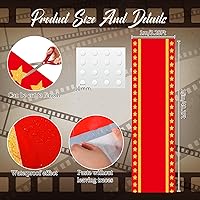 Vista 3 de Woanger Camino de noche de película de plástico con estrella dorada de 30 μm de grosor, alfombra roja para decoración de pasillo, piso, pasarela