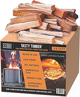 KABIN Tasty Timber - 11 LBS Kiln-Dried Oak Minis for Pizza Ovens & More - Made in USA, All-Natural Hardwood, Perfectly Sized, Sustainably Sourced Fuel