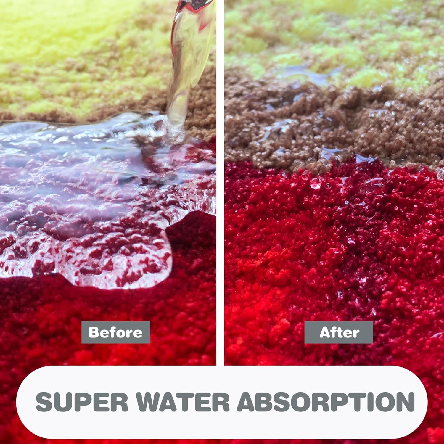 Red Flower Bath Rugs, Handmade Daisy Acrylic Bath Mat Non Slip Backing High Pile Rugs Shaggy Floral Shaped Rugs for Bathroom/Toilet/Shower (Red, 28Inch)