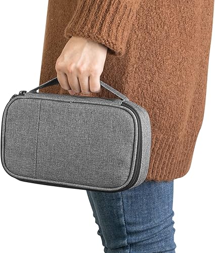 Miniatura 9 de CURMIO Bolsa de suministros para diabéticos para bolígrafos de insulina, medidor de glucosa, medicamentos, estuche de viaje con bolsas desmontables