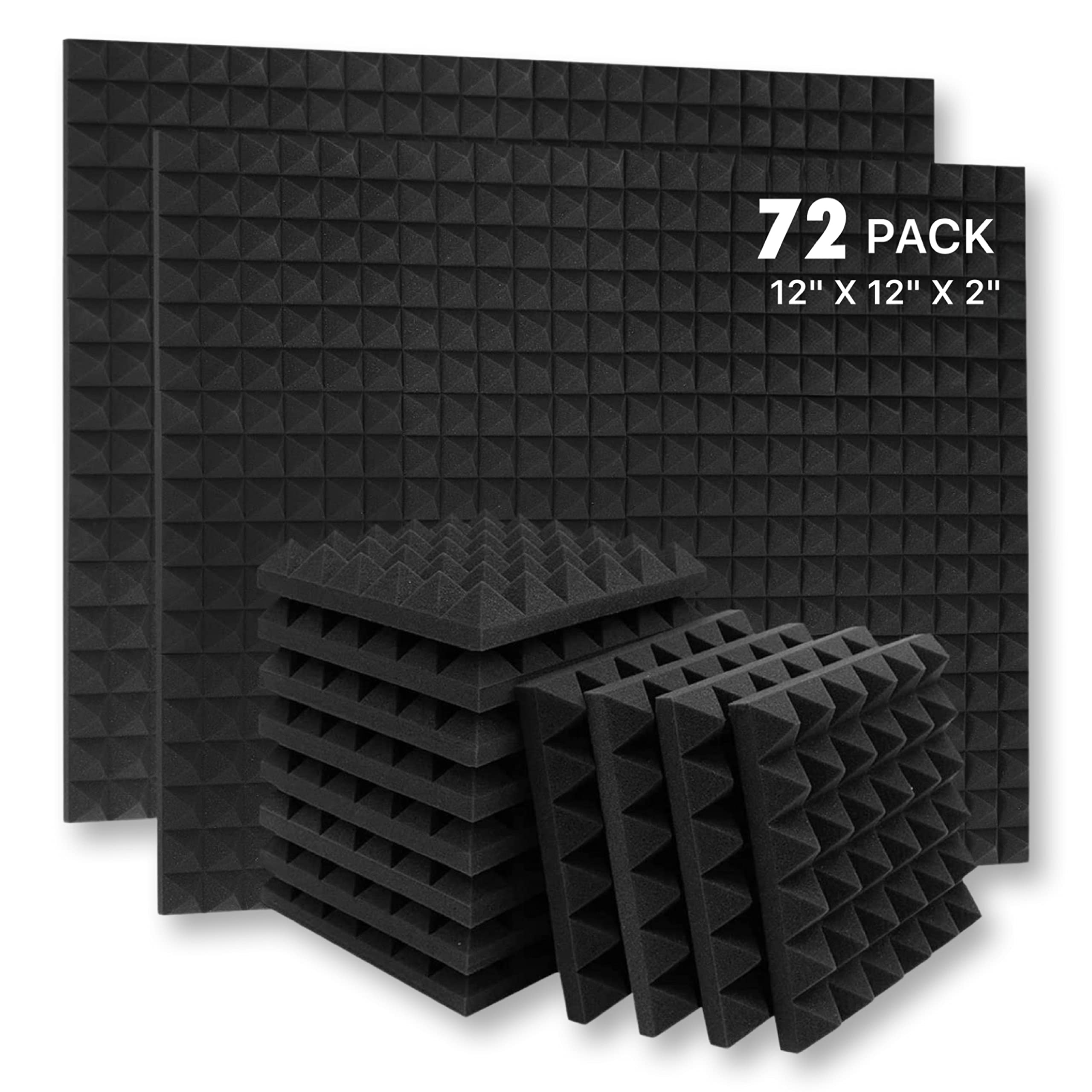 YGM Acoustic Foams® Pyramid Acoustic Panels 12″×12″×2″ Thick | 38 Density Acoustic Foams for Echo Reduction & Sound Absorption | Sound Proof Foam for Room & Studio | Charcoal Black, Set of 18 — Amazon image 26