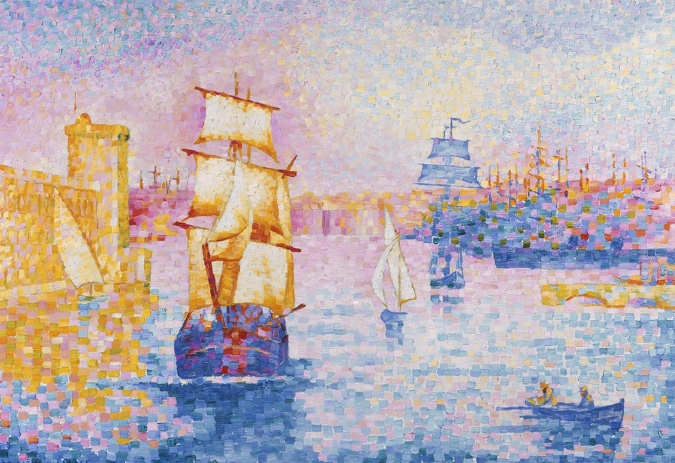 SERENDIPITP Retro Picture Poster Wall Art Pictures Painting Port of Marseilles by Henri Edmond Cross Wall Art Canvas Print for Wall Decor 60x90cm