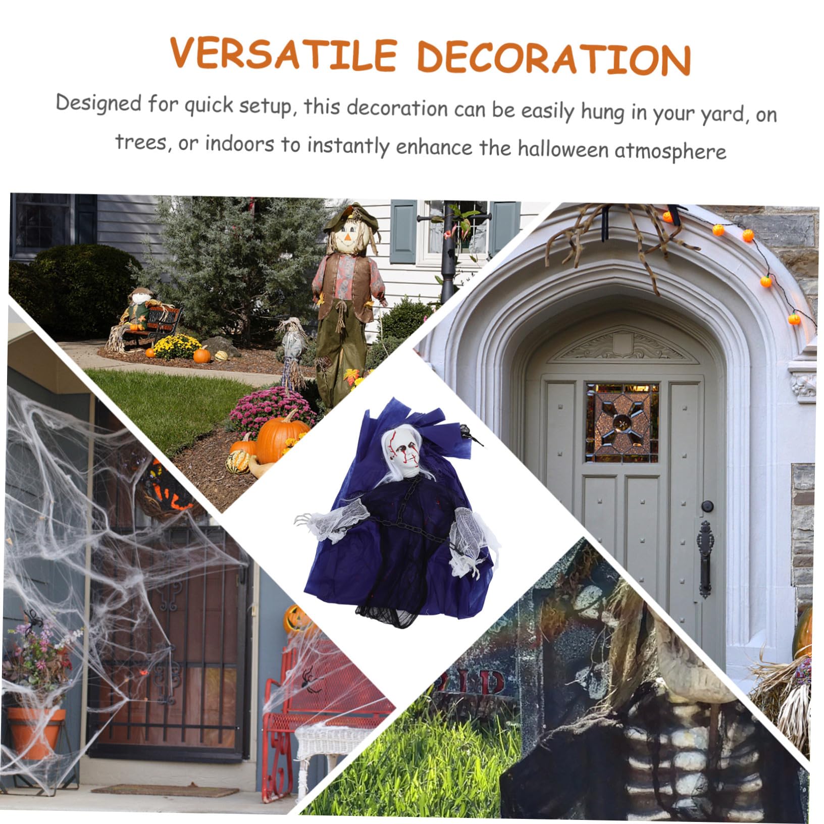 SUPVOX Decorazione Halloween Scheletro Appeso con Occhi LED e Attivazione Sonora Sangue con Per Esterni e Addobbo Spaventoso per e Casa Stregata