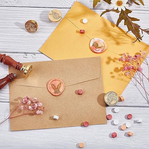 Miniatura 2 de CRASPIRE Sello de cera de luna, sello vintage de hoja, sello de cera de sellado de 0.98 pulgadas (0.984 in), cabeza de latón extraíble con mango de