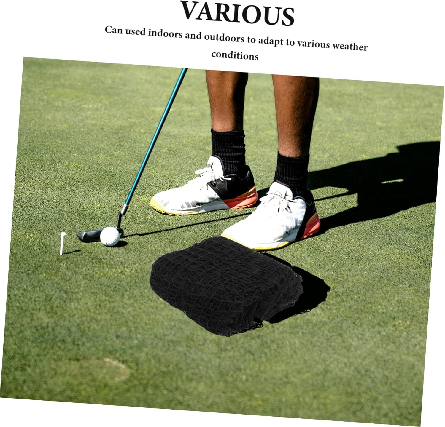 Toyvian Heavy Duty Knotless Design for Enhanced Visibility Portable Training Aid for Backyard Driving and Chipping Versatile for Golf and Baseball Black