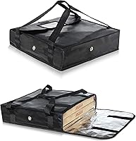 Vista 4 de New Star Foodservice 51100 Bolsa de entrega de pizza aislada, 18 x 18 x 5 pulgadas, color negro