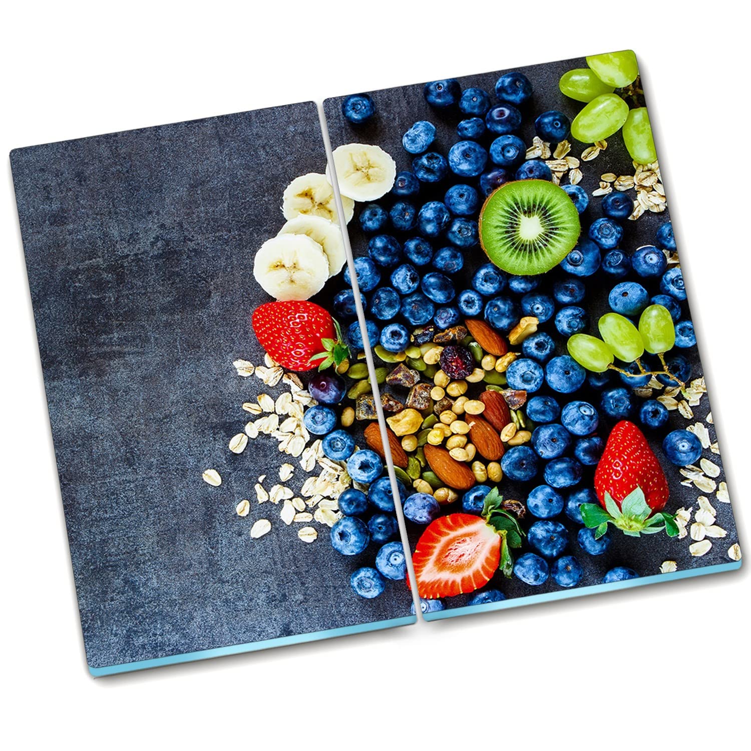 Planche à découper en verre 2x30x52 cm Décormat pour protection de plaque de cuisson