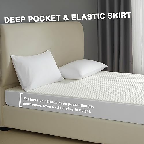 Miniatura 7 de Protector de colchón impermeable 3D tela de aire absorbente funda de colchón de rayón de bambú cubierta de cama tamaño King