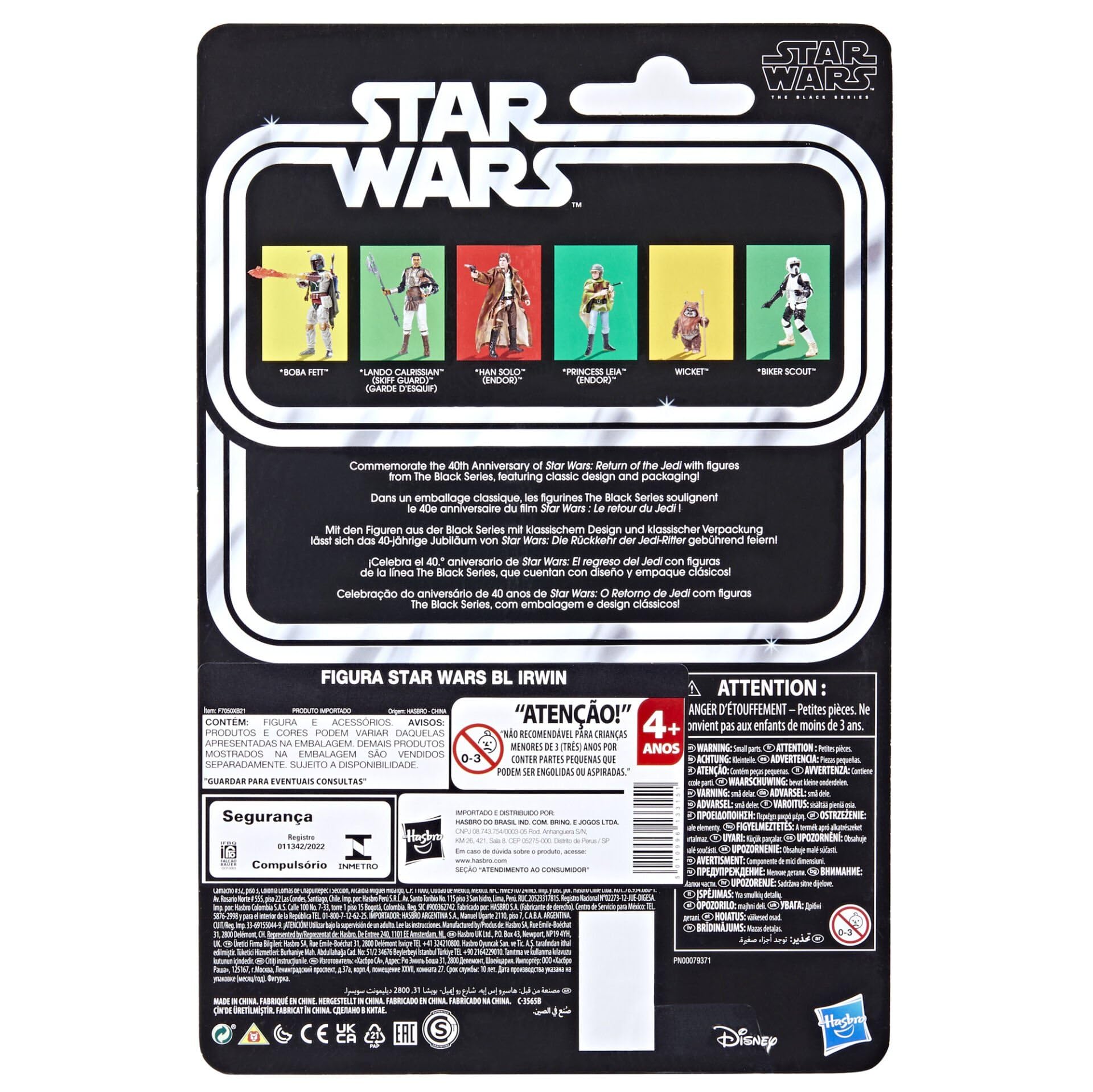 Star Wars Hasbro The Black Series - Wicket - Juguete a Escala de 15 cm - El Regreso del Jedi - Figura de colección del 40 Aniversario - Edad: 4, F7050 | Star Wars Figura de acción del 40 aniversario de 6 pulgadas (2023 Wave 1) - Wicket