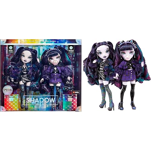 Rainbow High Shadow High Special Edition Twins- 2-Pack Fashion Doll. Purple & Black Designer Outfits with Accessories, Great Gift for Kids 6-12 Years Old & Collectors, Multicolor, 585879