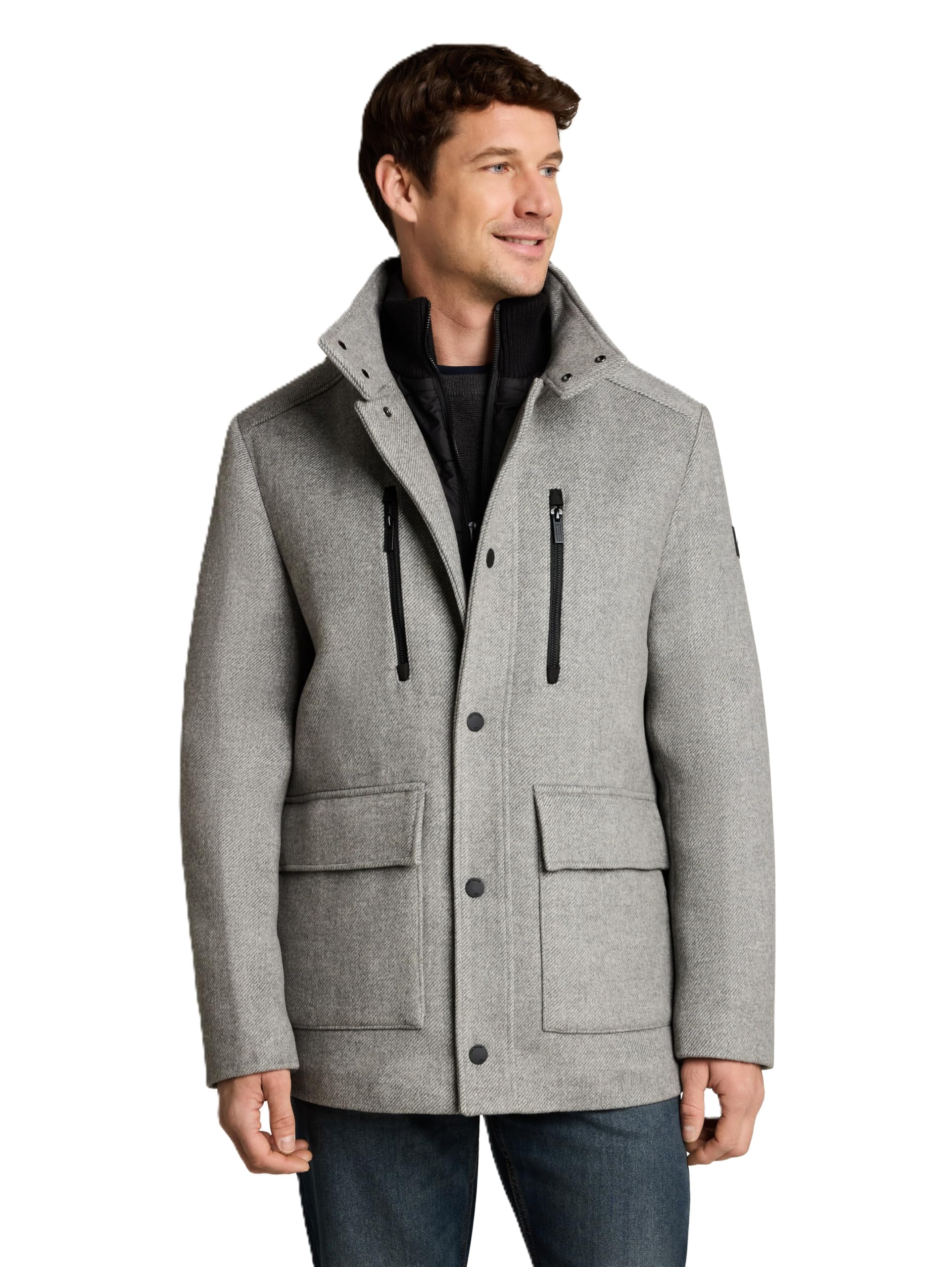 Tom Tailor Herren 1051667 Wolljacke mit Stehkragen (1er Pack)