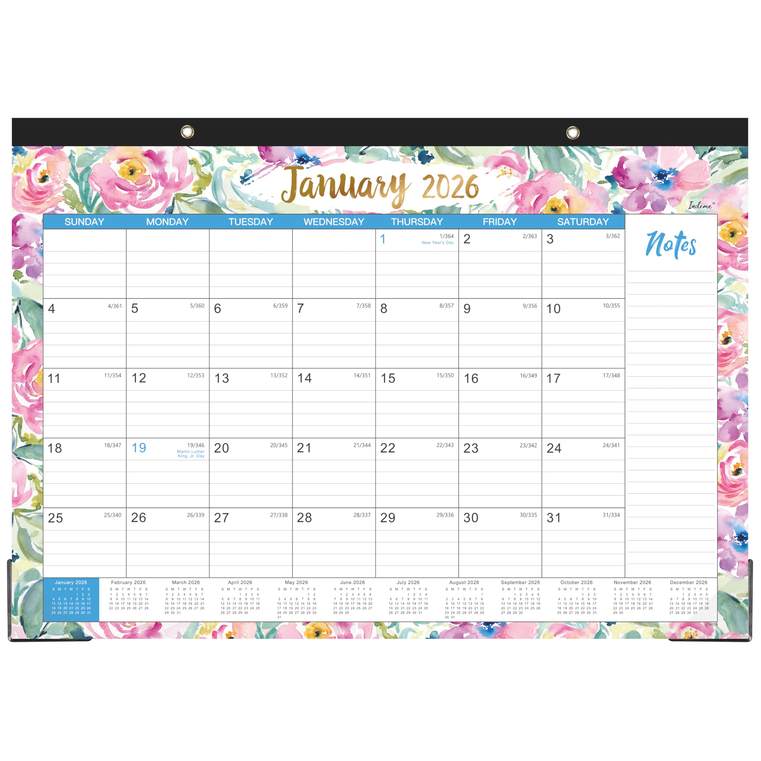 2026 Desk Calendar - Jan. 2026 - Dec. 2026, 12 Months Large Monthly Desk Calendar 2026, 17" x 12", Desk Pad, Large Ruled Blocks, To-do List & Notes, Best Desk/Wall Calendar for Planning and Organizing